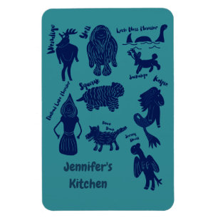 Cartoon Cryptids Cryptozoology Guide Personalised  Magnet