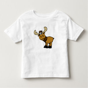 Cartoon Curious moose   choose background colour Toddler T-Shirt