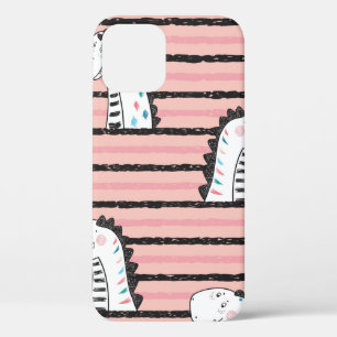 Cartoon Cute Dinosaurs vintage Seamless pattern. C iPhone 12 Case