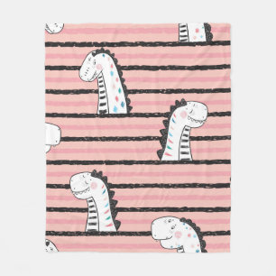 Cartoon Cute Dinosaurs vintage Seamless pattern. C Fleece Blanket