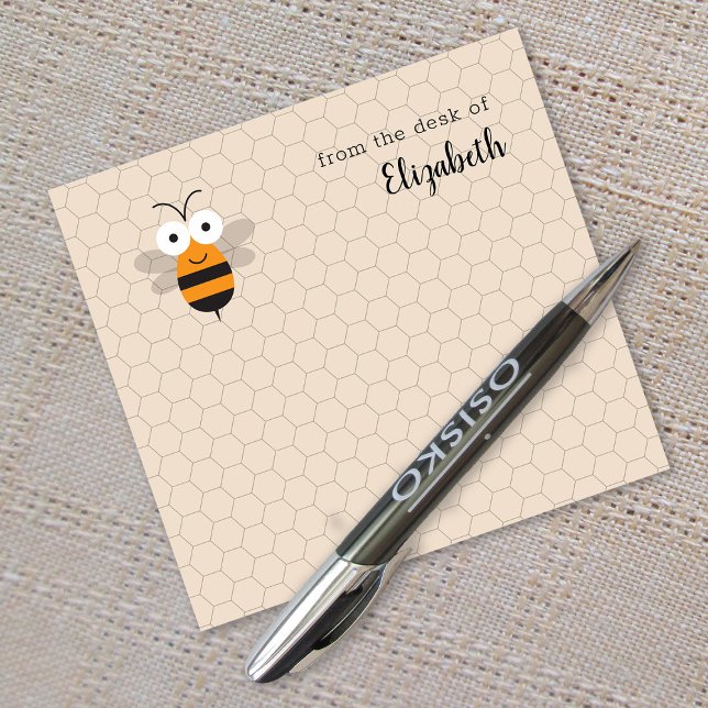Cartoon Cute Funny Honey Bee Honeycomb Post-it Notes (Creator Uploaded)