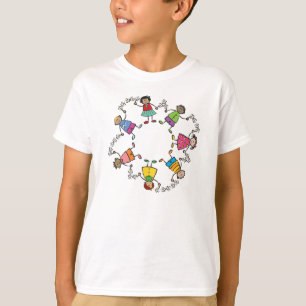 Cartoon Cute Happy Kids Friends Around The World T-Shirt