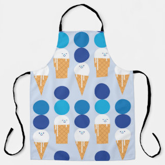 Cartoon cute ice cream seamless pattern design. Vi Apron