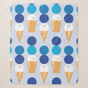 Cartoon cute ice cream seamless pattern design. Vi Sherpa Blanket