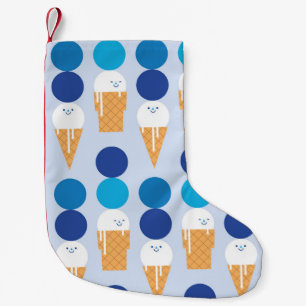 Cartoon cute ice cream seamless pattern design. Vi Small Christmas Stocking