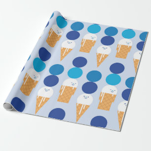 Cartoon cute ice cream seamless pattern design. Vi Wrapping Paper
