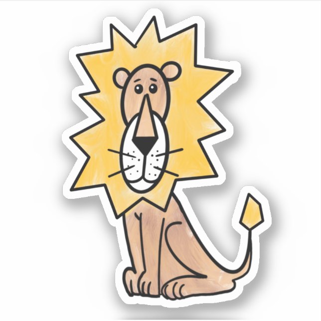 cartoon cute lion kids retro safari jungle animal (Front)