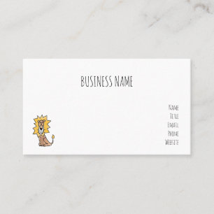 cartoon cute lion kids retro safari jungle animal  business card
