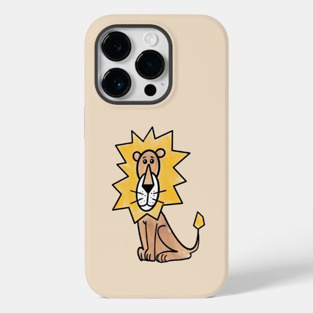 cartoon cute lion kids retro safari jungle animal  Case-Mate iPhone case (Back)