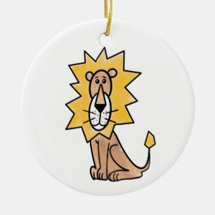 cartoon cute lion kids retro safari jungle animal ceramic tree decoration