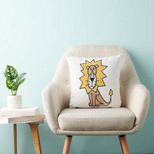 cartoon cute lion kids retro safari jungle animal  cushion