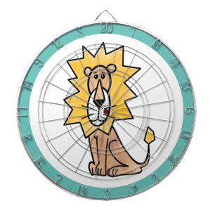 cartoon cute lion kids retro safari jungle animal dartboard
