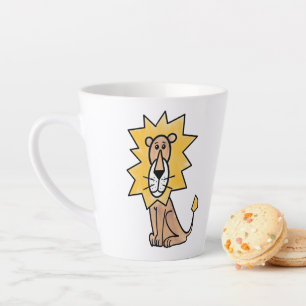 cartoon cute lion kids retro safari jungle animal  latte mug