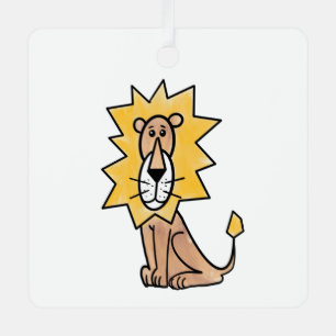 cartoon cute lion kids retro safari jungle animal metal tree decoration