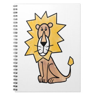 cartoon cute lion kids retro safari jungle animal notebook