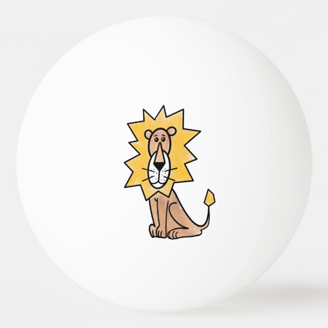 cartoon cute lion kids retro safari jungle animal  ping pong ball (Front)
