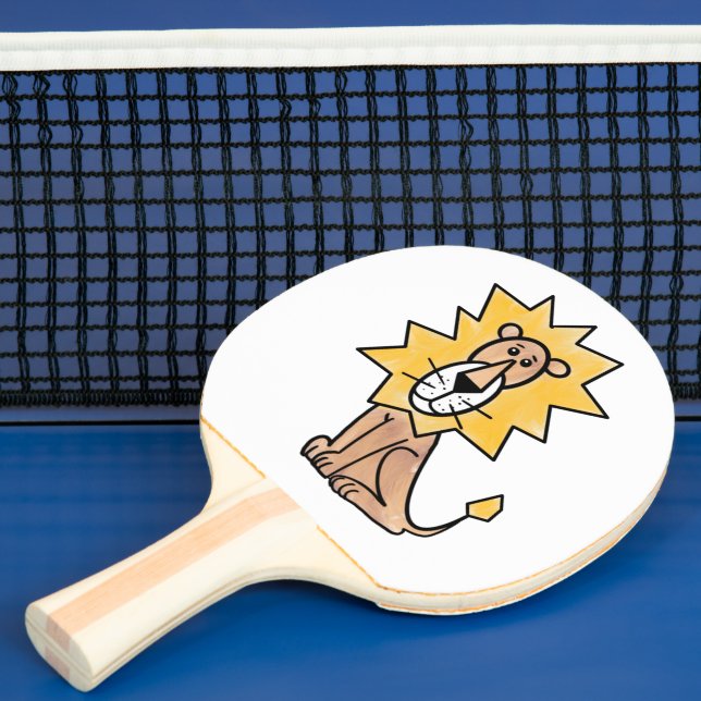 cartoon cute lion kids retro safari jungle animal  ping pong paddle (Insitu)