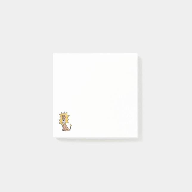 cartoon cute lion kids retro safari jungle animal  post-it notes (Front)