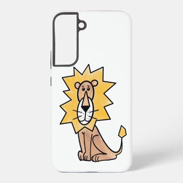 cartoon cute lion kids retro safari jungle animal  samsung galaxy s22+ case (Back)