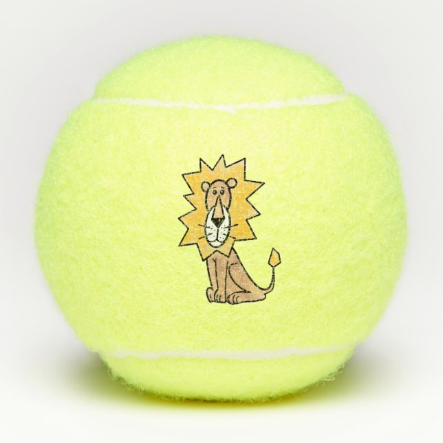 cartoon cute lion kids retro safari jungle animal  tennis balls (Front)