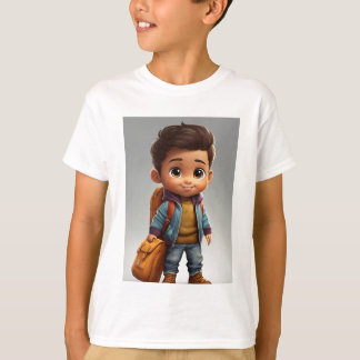 Cartoon cute little latino boy wearing fall clothe T-Shirt