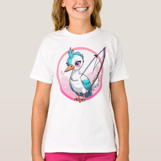 Cartoon Cute White Swan  T-Shirt