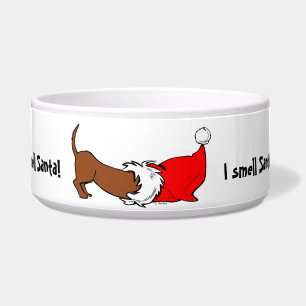 Cartoon Dachshund Christmas Santa