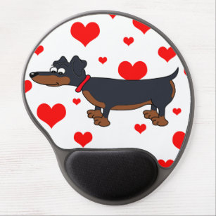 Cartoon Dachshund Dog  Heart Design Gel Mousepad Gel Mouse Mat