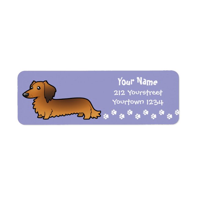 Cartoon Dachshund (longhair) (Front)