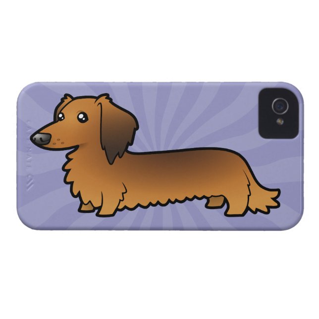Cartoon Dachshund (longhair) Case-Mate iPhone Case (Back Horizontal)