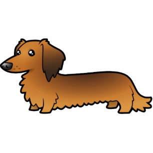 Cartoon Dachshund (longhair) Photo Sculpture Magnet