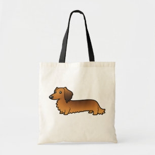 Cartoon Dachshund (longhair) Tote Bag