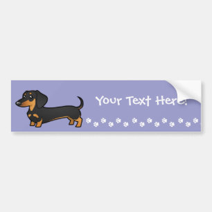 Cartoon Dachshund (smooth coat) Bumper Sticker