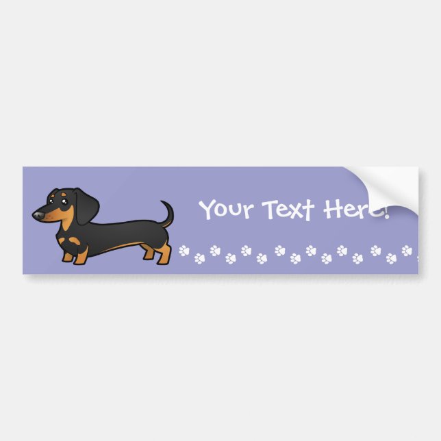 Cartoon Dachshund (smooth coat) Bumper Sticker (Front)