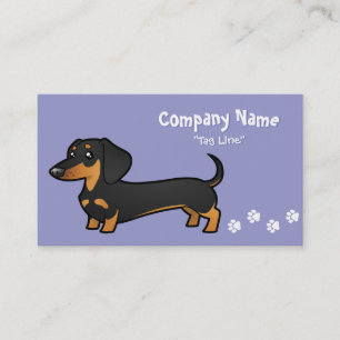 Cartoon Dachshund (smooth coat) Business Card