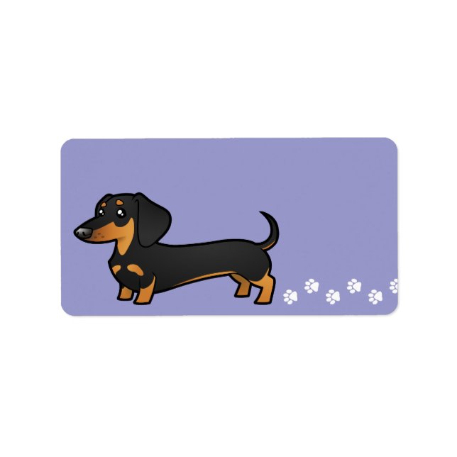 Cartoon Dachshund (smooth coat) Label (Front)