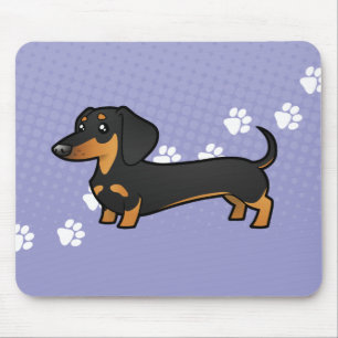 Cartoon Dachshund (smooth coat) Mouse Mat