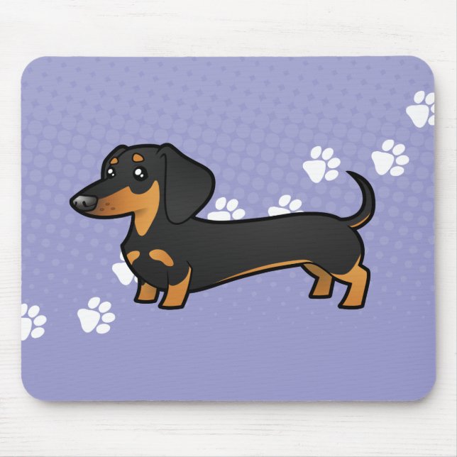 Cartoon Dachshund (smooth coat) Mouse Mat (Front)
