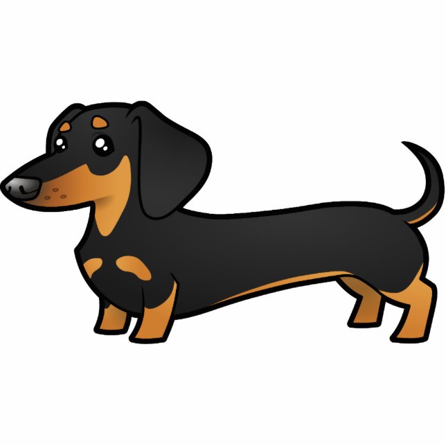 Cartoon Dachshund (smooth coat) Photo Sculpture Magnet (Front)