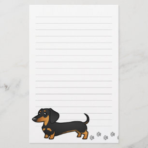 Cartoon Dachshund (smooth coat) Stationery