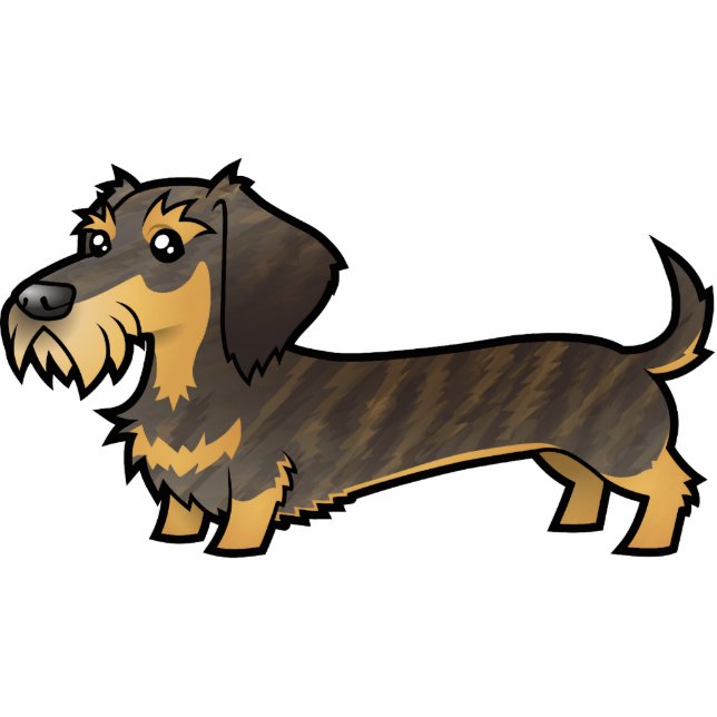 Cartoon Dachshund (wirehair) Photo Sculpture Magnet (Front)