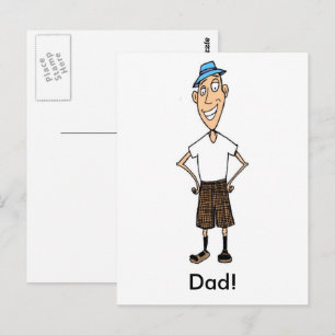Cartoon Dad Father's Day Postcard