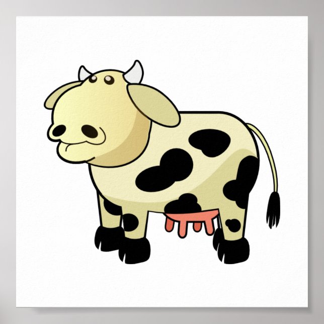 Cartoon Dairy Cow Canvas Print (Front)