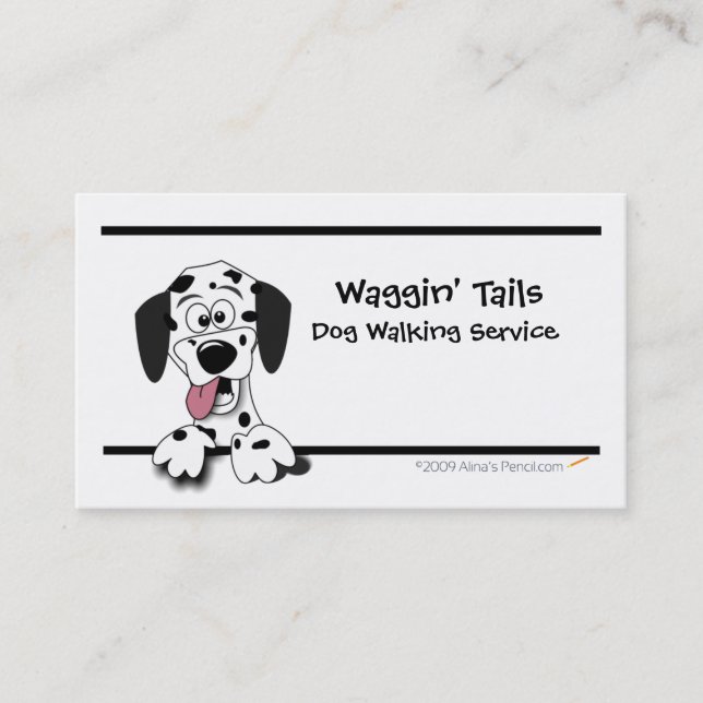 Cartoon Dalmatian Dog Business Card Template (Front)