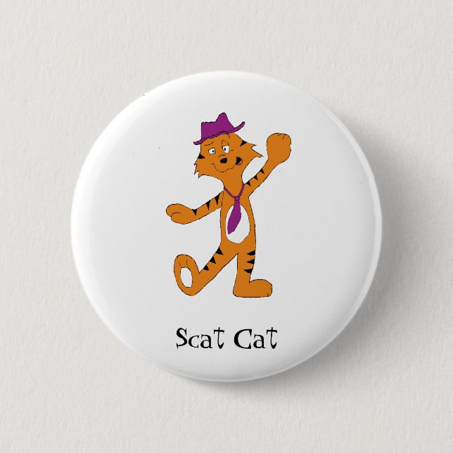 Cartoon Dancing Jazz Tiger 6 Cm Round Badge (Front)