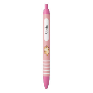 Cartoon Dancing Orange Cat, Custom, Pink Black Ink Pen