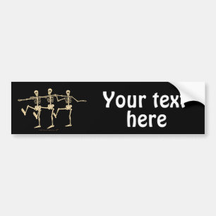 Cartoon Dancing Skeletons Custom Bumper Sticker