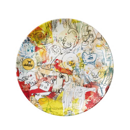 Image of Cartoon Decorative Porcelain Plate