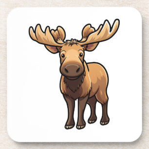 Cartoon deer illustration Coaster