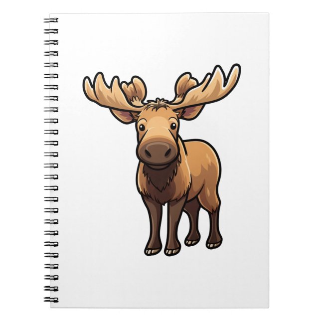 Cartoon deer illustration notebook (Front)